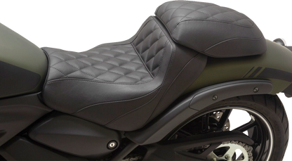 MUSTANG Squareback/Fastback Solo Seat - Black - Diamond Stitch - Vulcan S '15-'23 76430