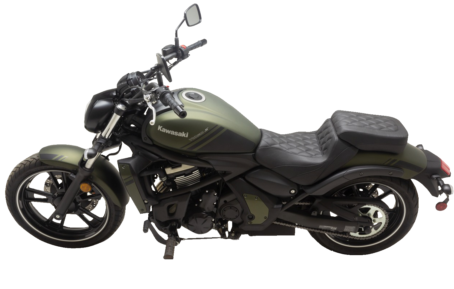 MUSTANG Squareback Seat - Passenger - Black - Diamond Stitch - Vulcan S '15-'23 76431