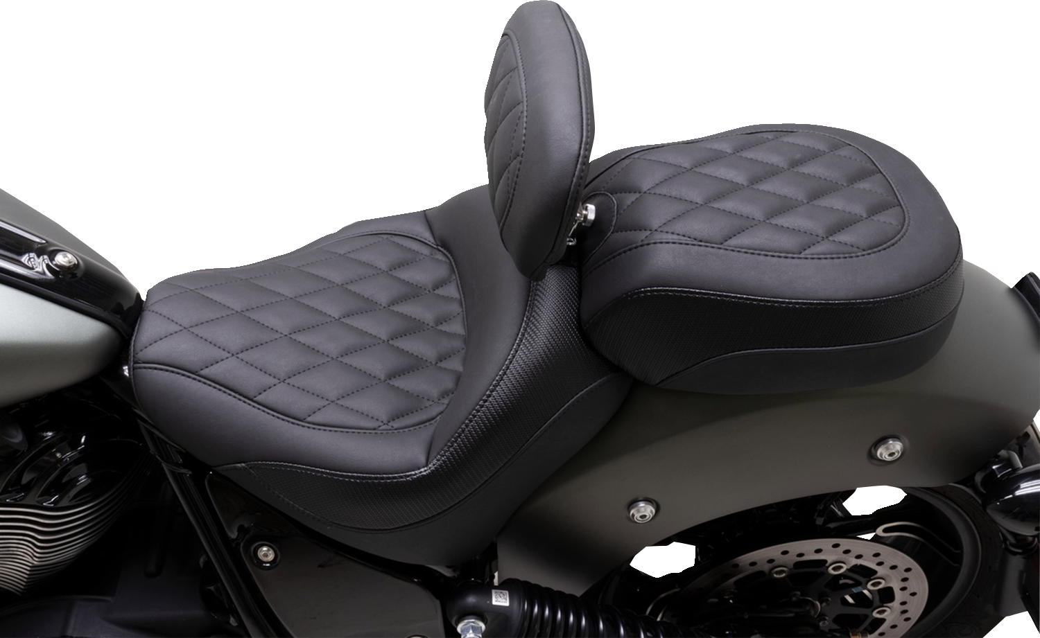 MUSTANG Recessed Passenger Seat - Black - Diamond Stitch - Chief '22-'23 89741