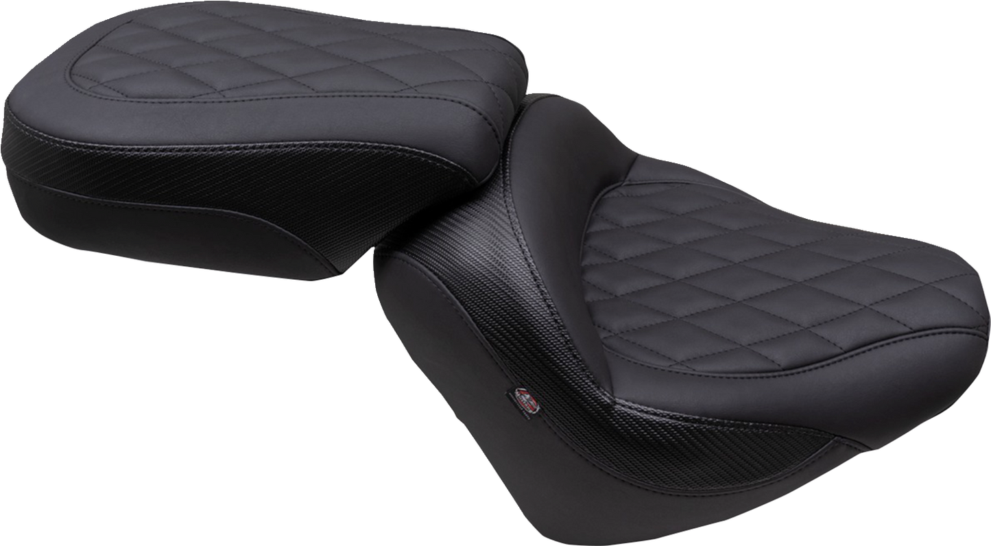 MUSTANG Solo Touring Seat - w/o Driver Backrest - Black - Diamond Stitch - Chief '22-'23 88203