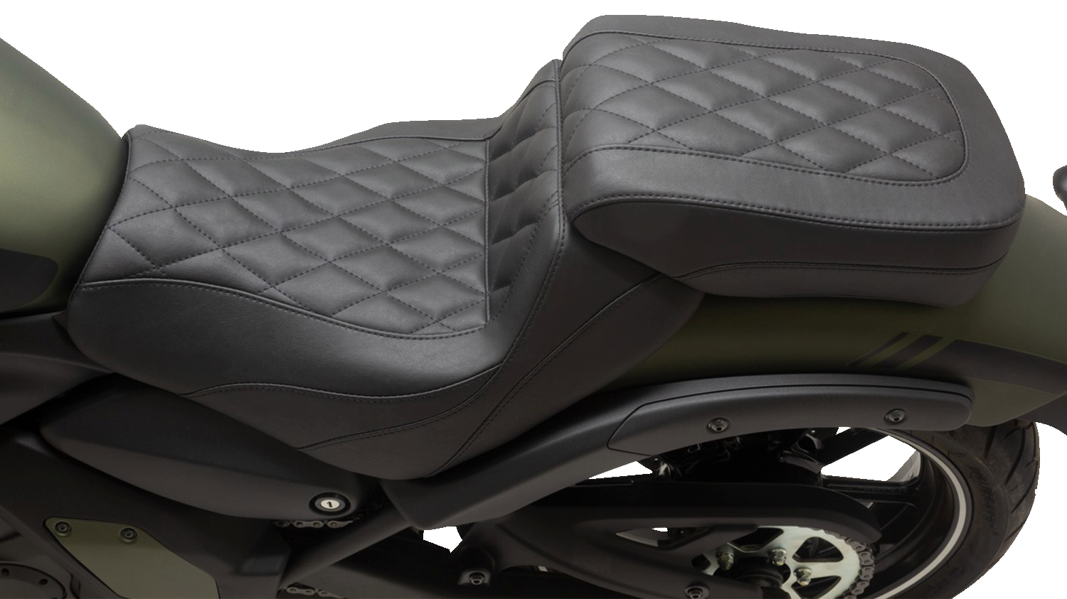MUSTANG Squareback Seat - Passenger - Black - Diamond Stitch - Vulcan S '15-'23 76431