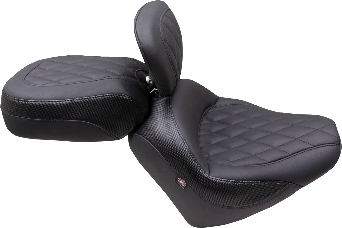 MUSTANG Solo Touring Seat - w/ Driver Backrest - Black - Diamond Stitch - Chief '22-'23 89740