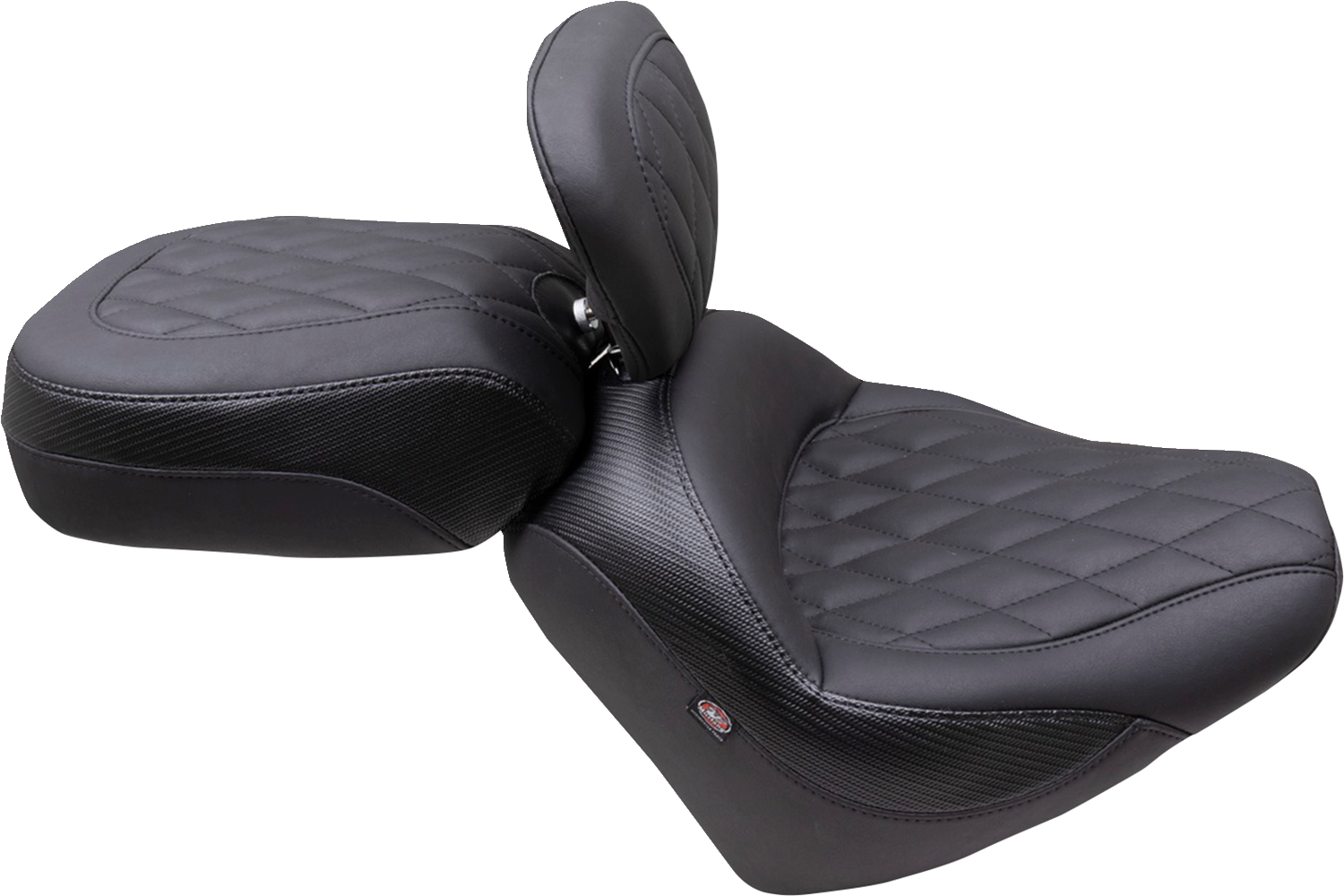 MUSTANG Solo Touring Seat - w/ Driver Backrest - Black - Diamond Stitch - Chief '22-'23 89740