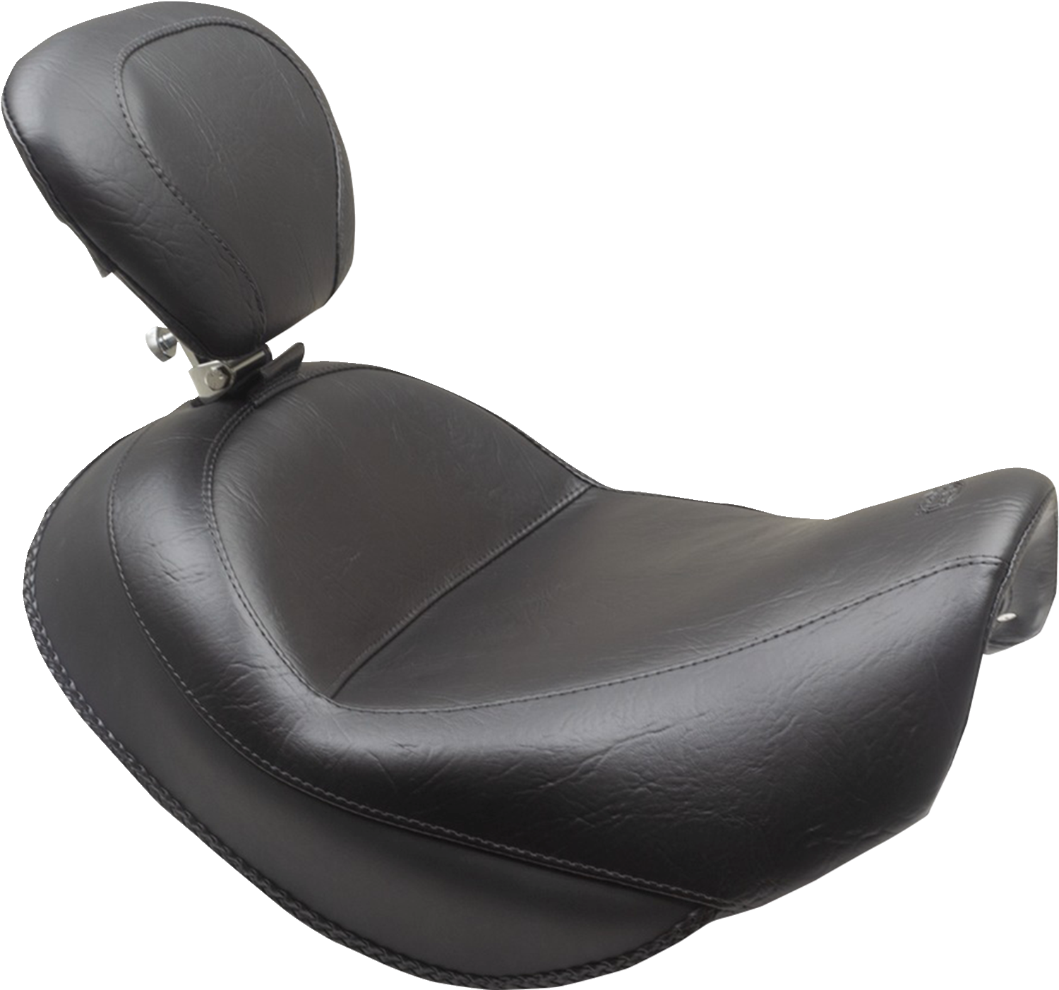 MUSTANG Wide Touring Solo Seat - Black - Plain - with Driver Backrest - C90T '15-'19 89206