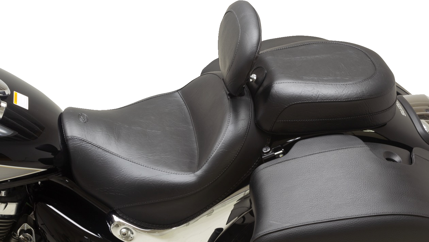 MUSTANG Recessed Wide Touring Seat - Passenger - Black w/o Studs - C90T '15-'19 89207