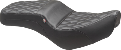 MUSTANG Squareback Seat - Black - Double Diamond - Rebel 300/500 '17-'23 84003