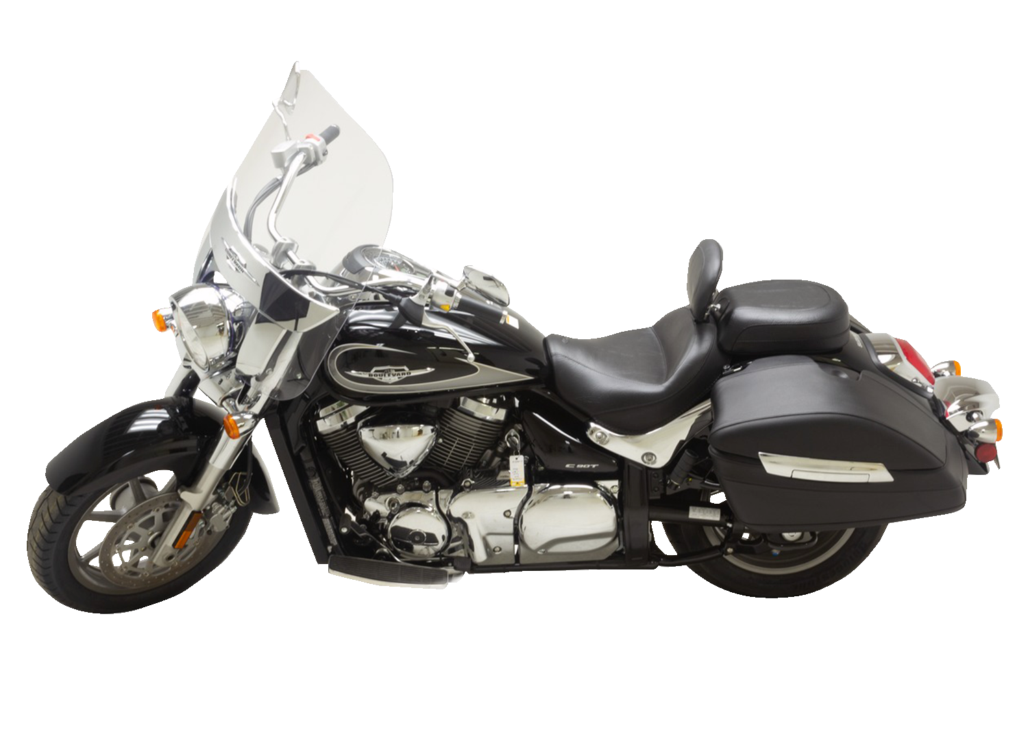 MUSTANG Wide Touring Solo Seat - Black - Plain - with Driver Backrest - C90T '15-'19 89206