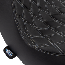 DRAG SPECIALTIES SEATS Predator III 2-Up Seat - Vinyl - Double Diamond - Silver Stitching - FL/FX '18-'24 0802-1493