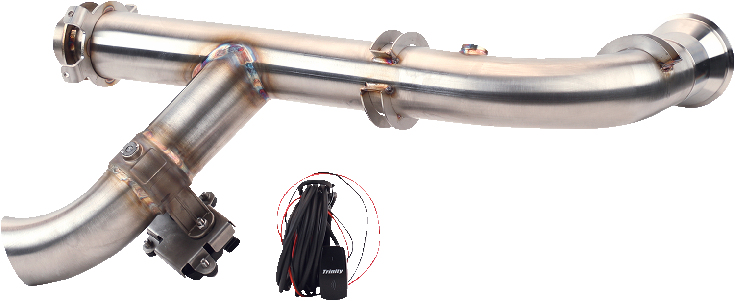 TRINITY RACING Side Piece Header Pipe - with Electronic Cutout TR-4180HP