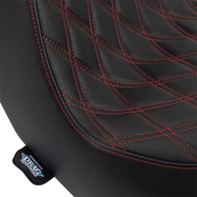 DRAG SPECIALTIES SEATS Predator III 2-Up Seat - Vinyl - Double Diamond - Red Stitching - FL/FX '18-'24 0802-1492