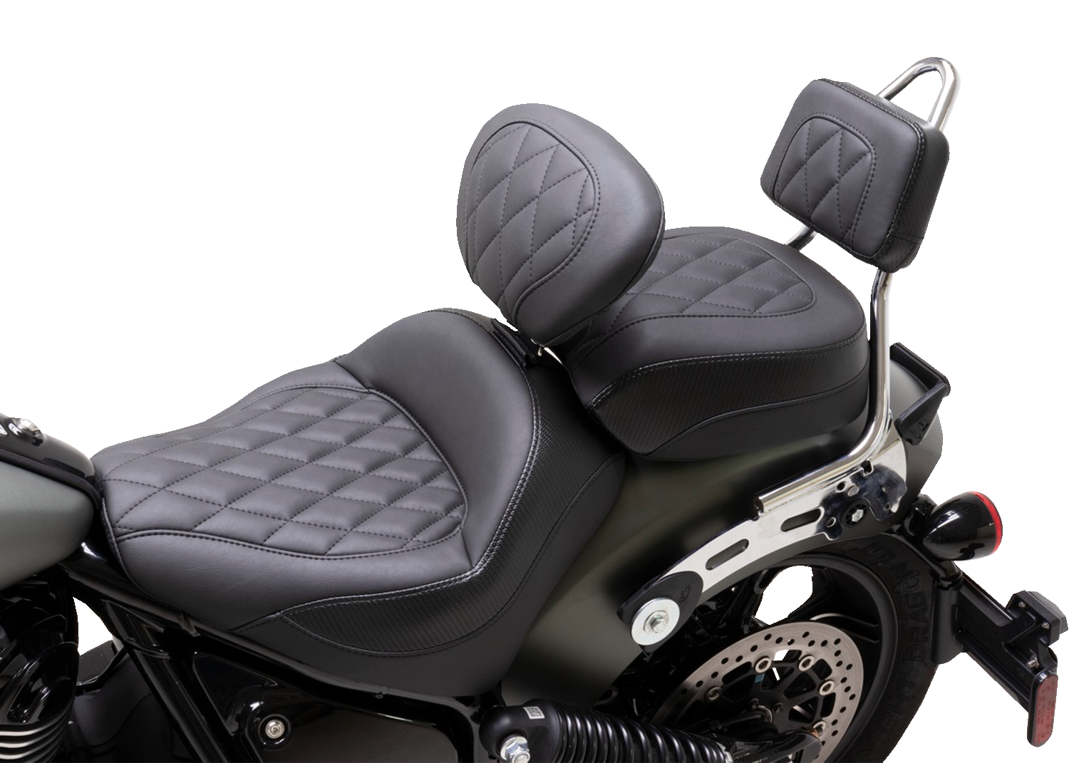 MUSTANG Touring Sissy Bar Pad - Standard - Black - Diamond Stitch - Chief '22-'23 88205
