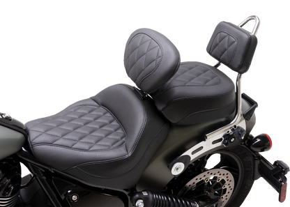 MUSTANG Touring Sissy Bar Pad - Standard - Black - Diamond Stitch - Chief '22-'23 88205
