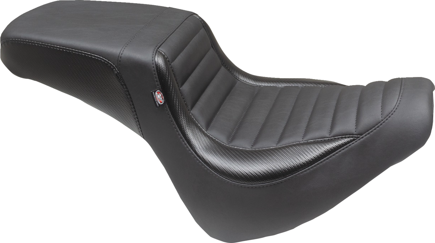 MUSTANG Squareback Seat - Black - Tuck-n-Roll - Fat Bob '18-'23 76005