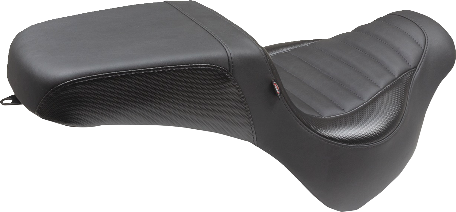 MUSTANG Squareback Seat - Black - Tuck-n-Roll - Fat Bob '18-'23 76005