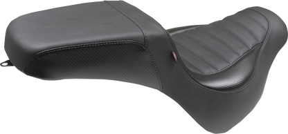 MUSTANG Squareback Seat - Black - Tuck-n-Roll - Fat Bob '18-'23 76005