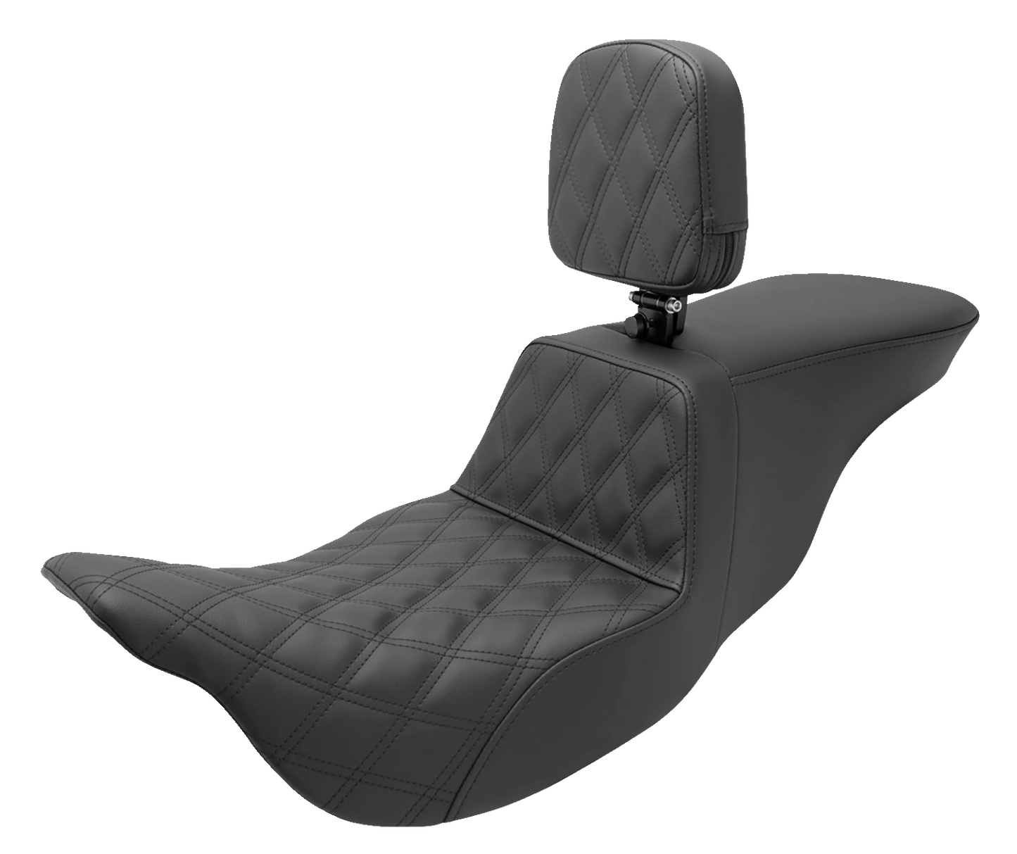 SADDLEMEN Tour Step-Up Seat - Rider Backrest - Rider Lattice Stitch - FL '08-'24 808-07B-192BR