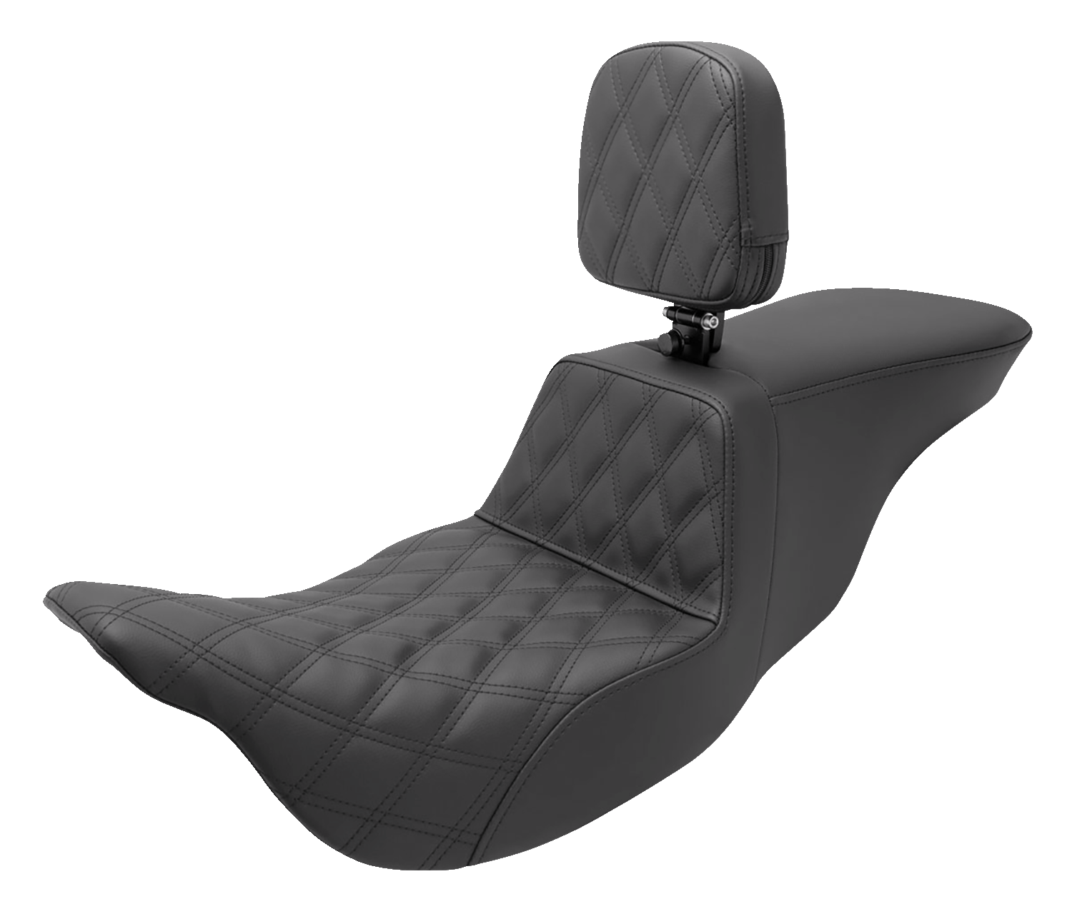 SADDLEMEN Tour Step-Up Seat - Rider Backrest - Rider Lattice Stitch - FL '08-'24 808-07B-192BR