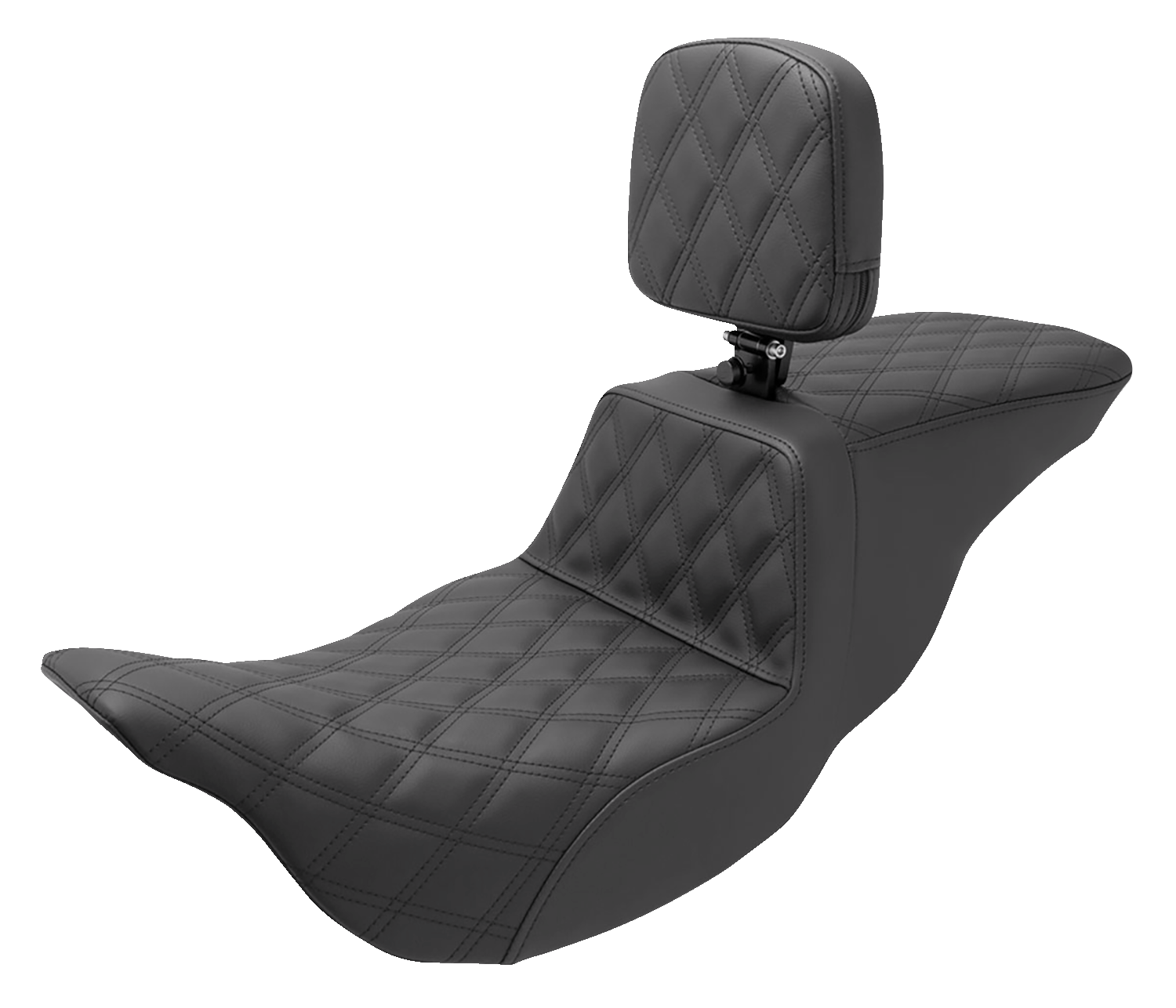 SADDLEMEN Tour Step-Up Seat - Rider Backrest - Full Lattice Stitch - FL '08-'24 808-07B-195BR