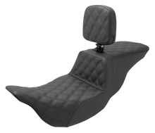 SADDLEMEN Tour Step-Up Seat - Rider Backrest - Full Lattice Stitch - FL '08-'24 808-07B-195BR