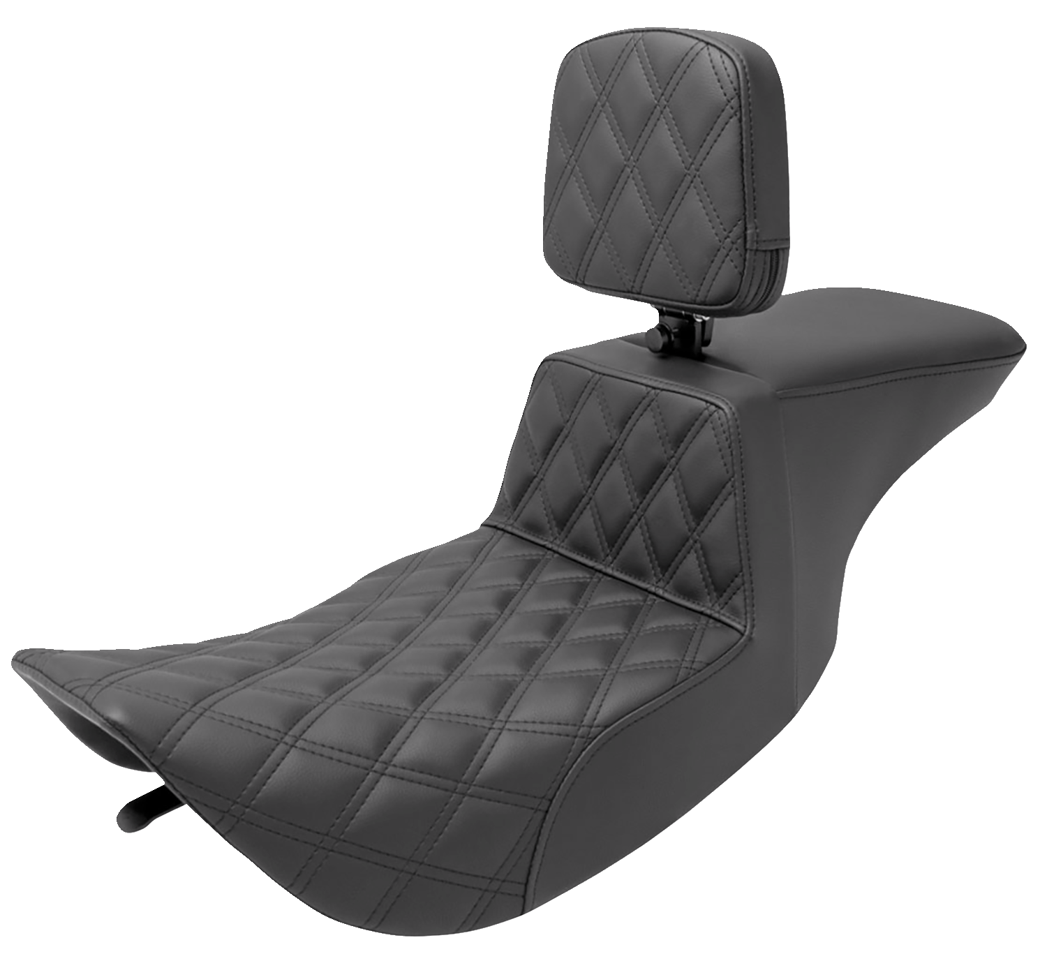 SADDLEMEN Tour Step-Up Seat - Rider Backrest - Front Lattice Stitch - FLHR/FLHX '97-'07 897-06-192BR
