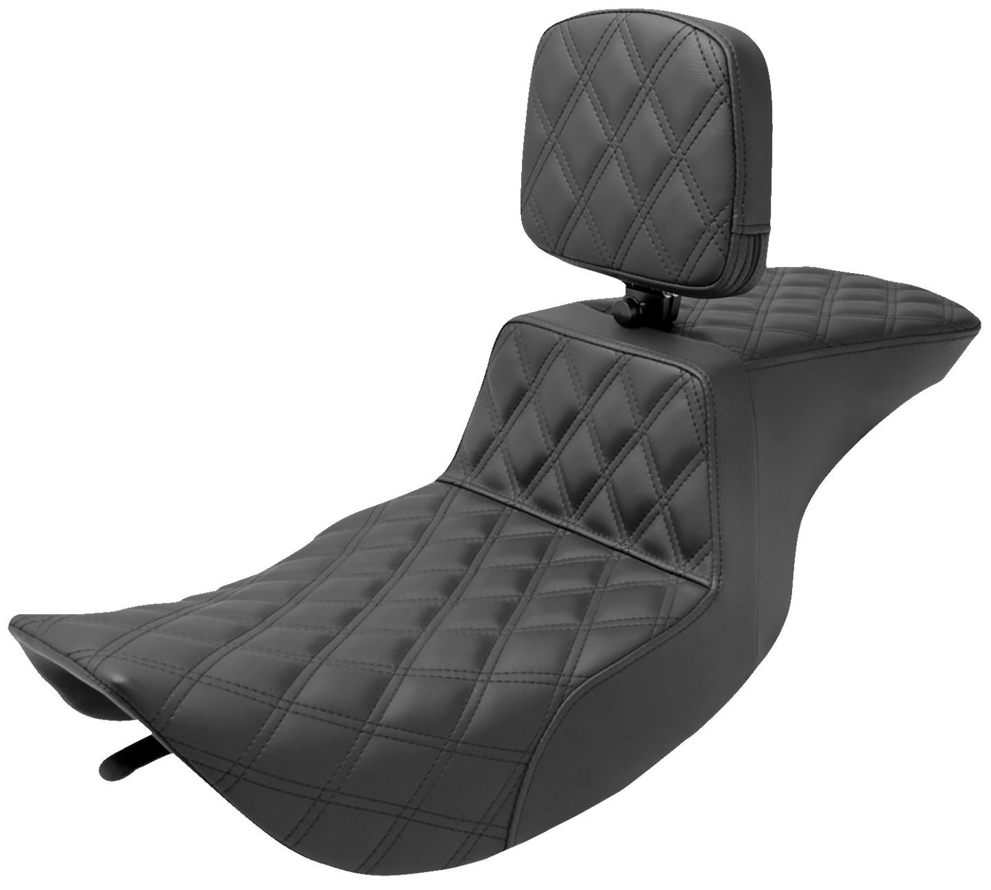 SADDLEMEN Tour Step-Up Seat - Rider Backrest - Full Lattice Stitch - FLHR/FLHX '97-'07 897-06-195BR