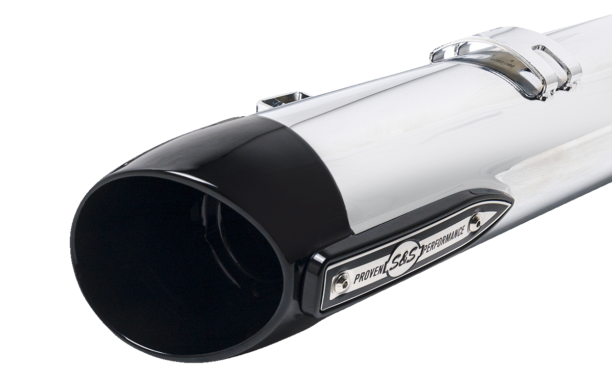 S&S CYCLE 4" Broadhead Slip-On Mufflers - Slash Cut - Chrome 550-1076