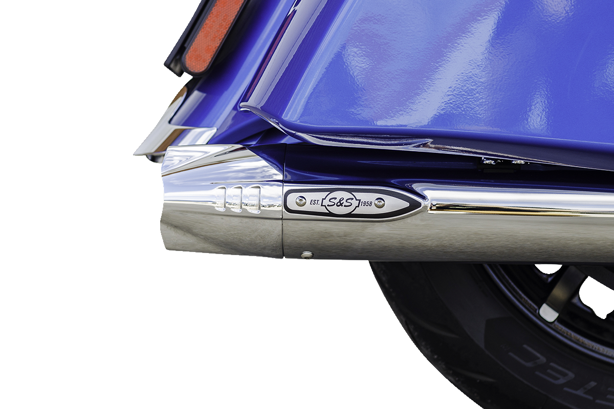 S&S CYCLE 4" Broadhead Slip-On Mufflers - Fishtail - Chrome 550-1077