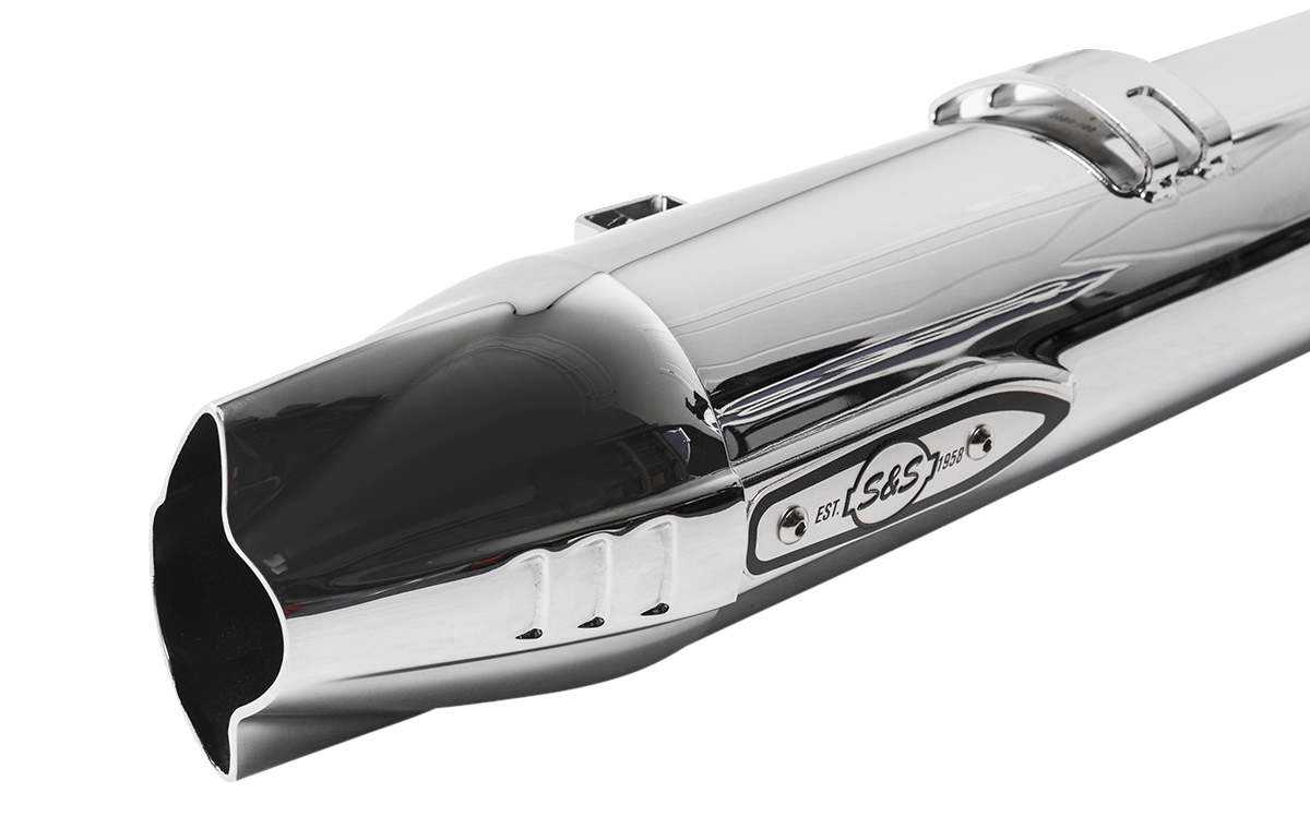 S&S CYCLE 4" Broadhead Slip-On Mufflers - Fishtail - Chrome 550-1077