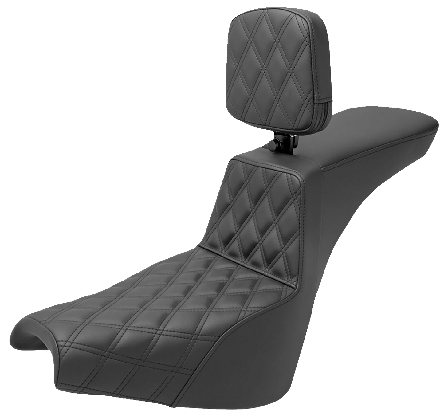 SADDLEMEN Tour Step-Up Seat - Rider Backrest - Front Lattice Stitch - FXBB/FXST '18-'24 818-30-192BR