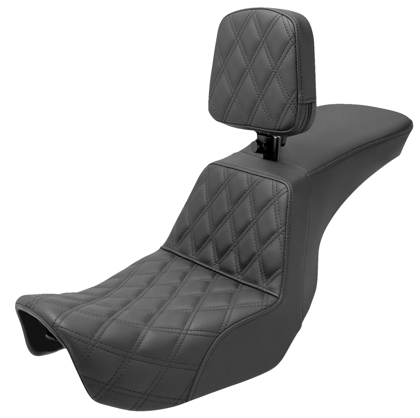 SADDLEMEN Tour Step-Up Seat - Rider Backrest - Front Lattice Stitch - Dyna '06-'17 806-04-192BR