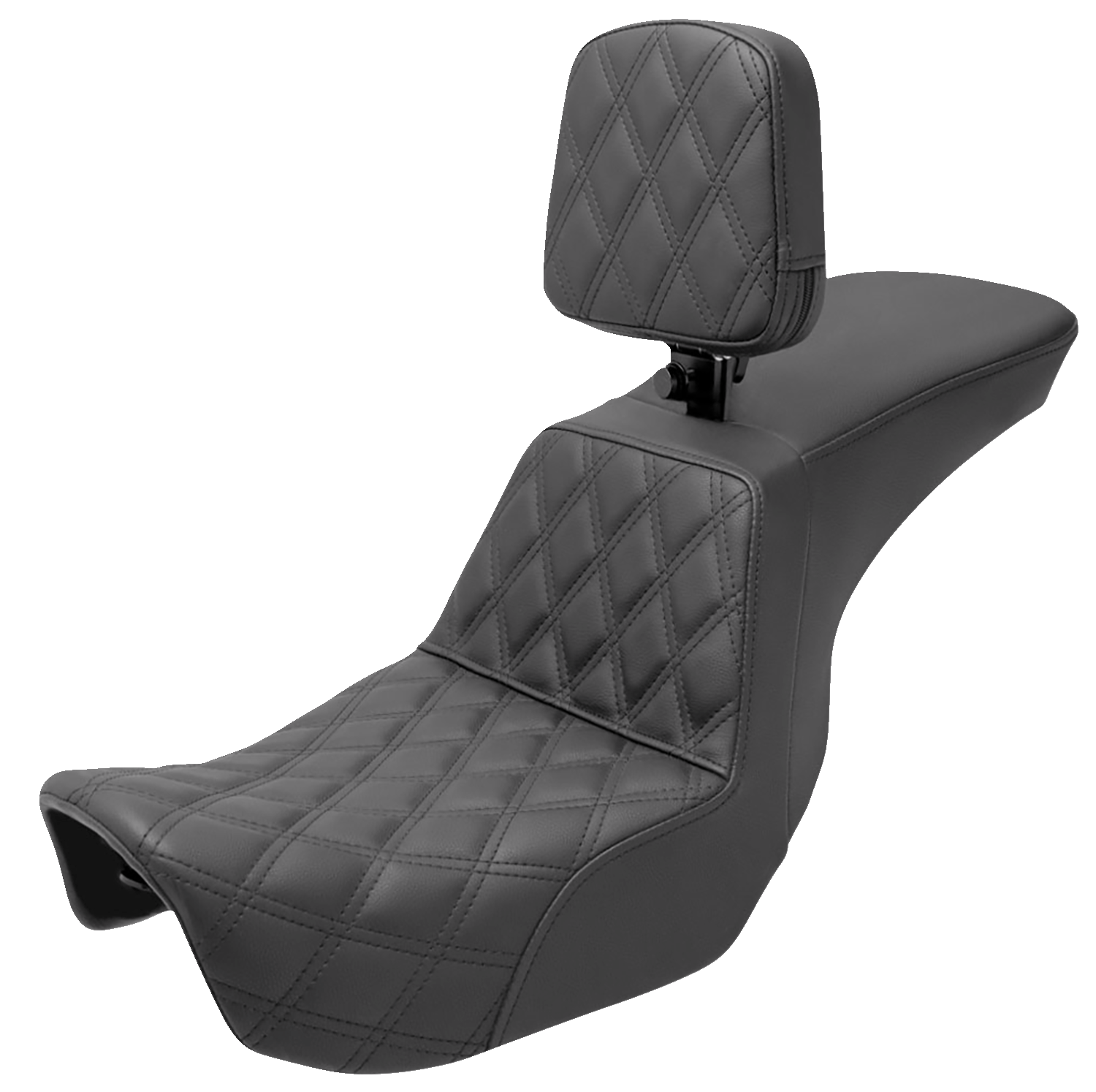 SADDLEMEN Tour Step-Up Seat - Rider Backrest - Front Lattice Stitch - Dyna '06-'17 806-04-192BR