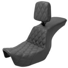 SADDLEMEN Tour Step-Up Seat - Rider Backrest - Front Lattice Stitch - Dyna '06-'17 806-04-192BR
