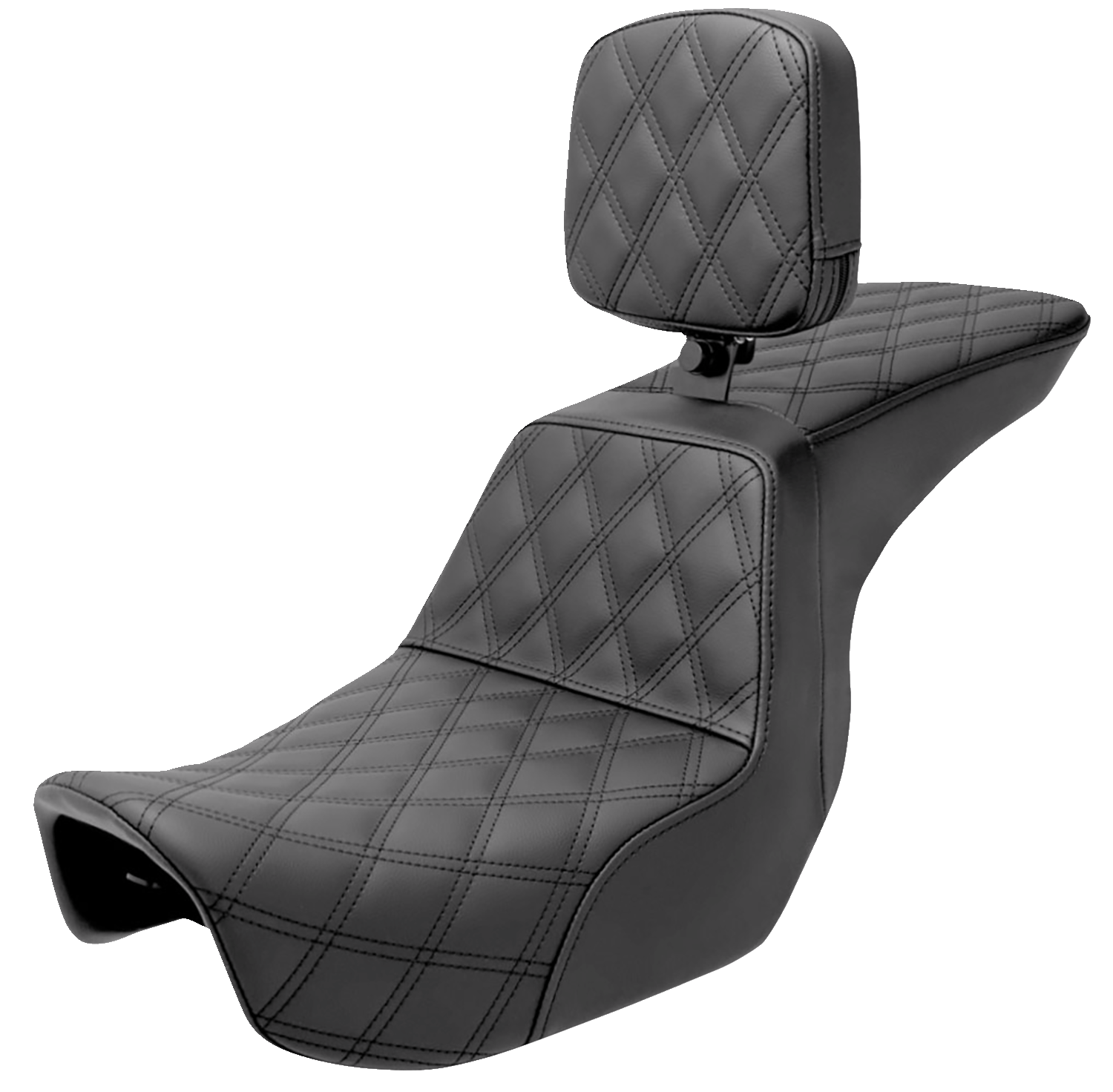 SADDLEMEN Tour Step-Up Seat - Rider Backrest - Full Lattice Stitch - Dyna '06-'17 806-04-195BR