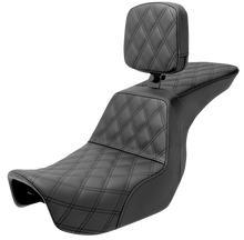 SADDLEMEN Tour Step-Up Seat - Rider Backrest - Full Lattice Stitch - Dyna '06-'17 806-04-195BR