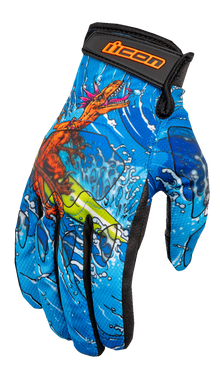 ICON Hooligan™ Dino Fury Gloves - Blue - XL 3301-4638