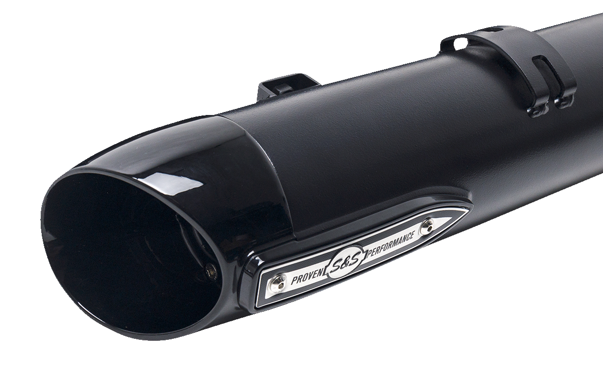S&S CYCLE 4" Broadhead Slip-On Mufflers - Slash Cut - Black 550-1075