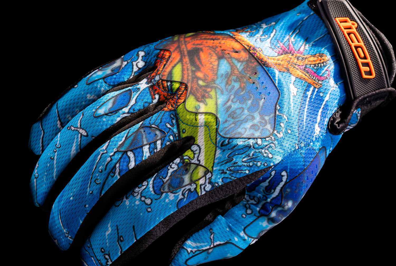 ICON Hooligan™ Dino Fury Gloves - Blue - XL 3301-4638