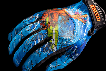 ICON Hooligan™ Dino Fury Gloves - Blue - XL 3301-4638