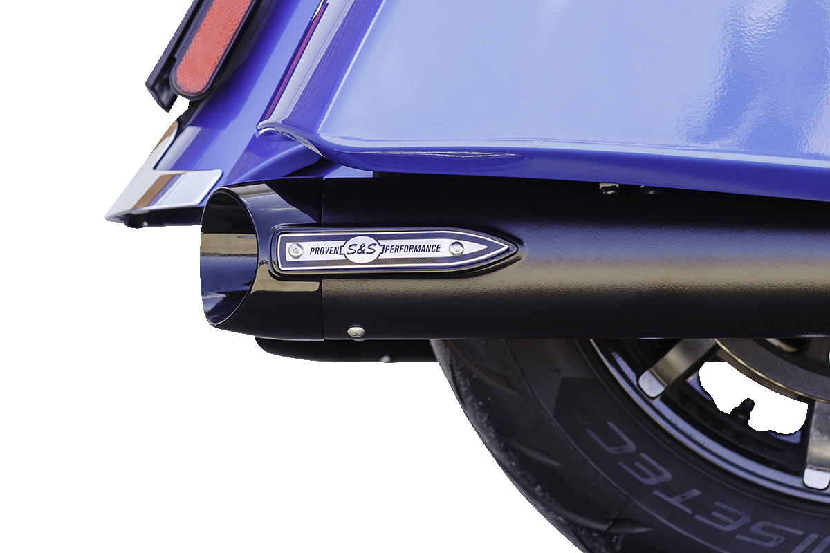 S&S CYCLE 4" Broadhead Slip-On Mufflers - Slash Cut - Black 550-1075