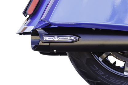 S&S CYCLE 4" Broadhead Slip-On Mufflers - Slash Cut - Black 550-1075