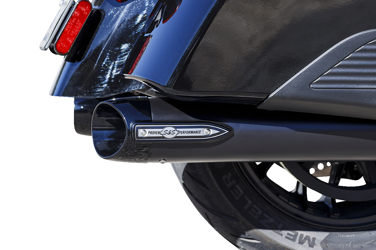 S&S CYCLE 4" Broadhead Slip-On Mufflers - Slash Cut - Black 550-1075