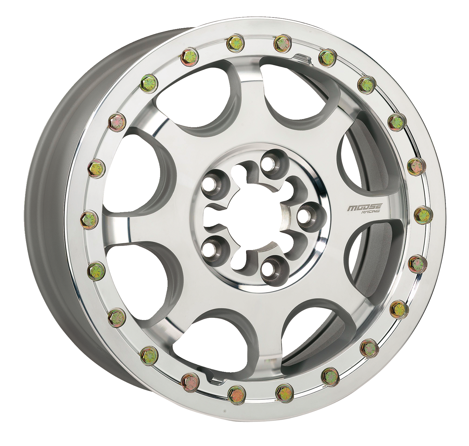 MOOSE OFFROAD Wheel - 351X - 5-Lug/Beadlock - Front/Rear - Machined - 15x7 - 5/4.5 - 5+2 351BM157545CF64