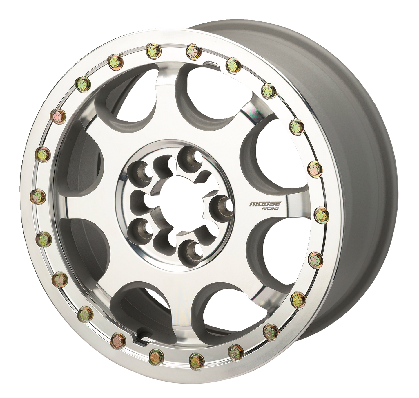 MOOSE OFFROAD Wheel - 351X - 5-Lug/Beadlock - Front/Rear - Machined - 15x7 - 5/4.5 - 5+2 351BM157545CF64
