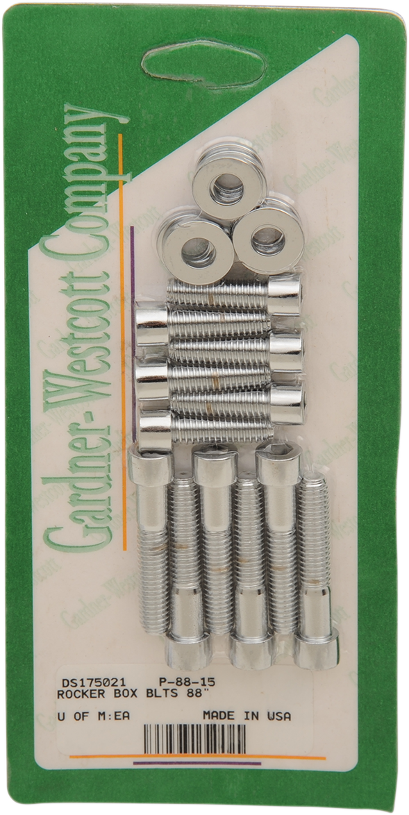 GARDNER-WESTCOTT Bolt Kit - Rocker Box - Socket-Head - Chrome - Twin Cam P-88-15