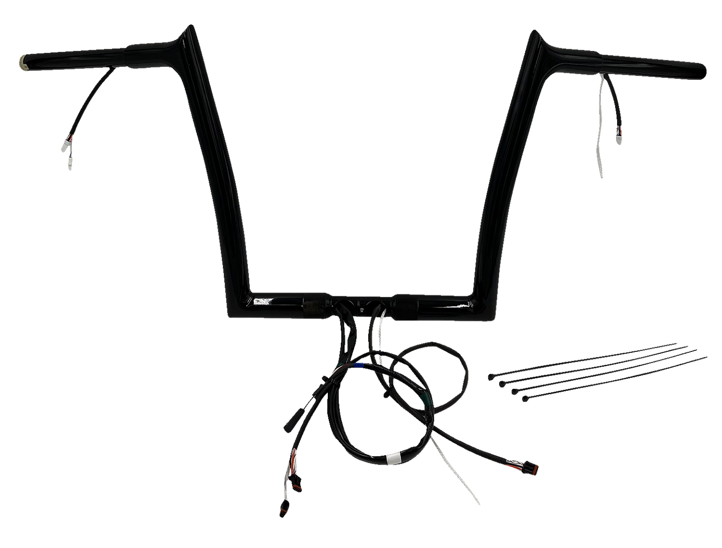 FAT BAGGERS INC. EZ Install Wired 1-1/4" Pointed Top Handlebar Kit - 12" - Black 901912-B
