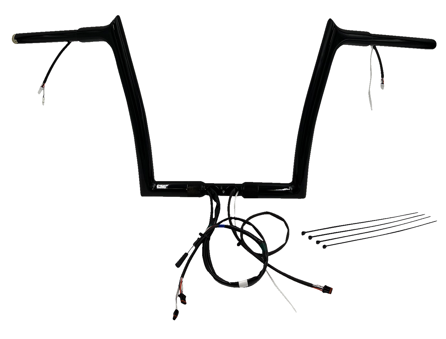 FAT BAGGERS INC. EZ Install Wired 1-1/4" Pointed Top Handlebar Kit - 12" - Black 901912-B
