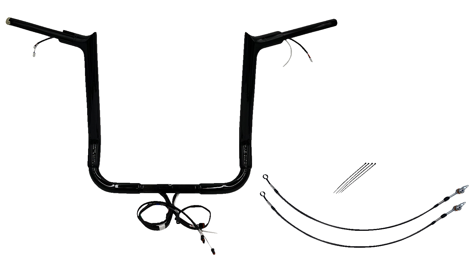 FAT BAGGERS INC. EZ Install Wired 1-1/2" Pointed Top Handlebar Kit - 16" - Black 801216-B