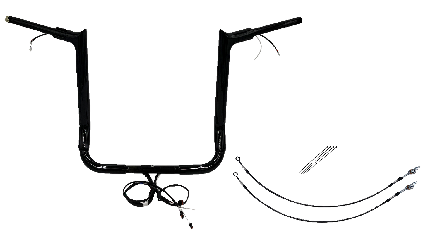FAT BAGGERS INC. EZ Install Wired 1-1/2" Pointed Top Handlebar Kit - 16" - Black 802216-B