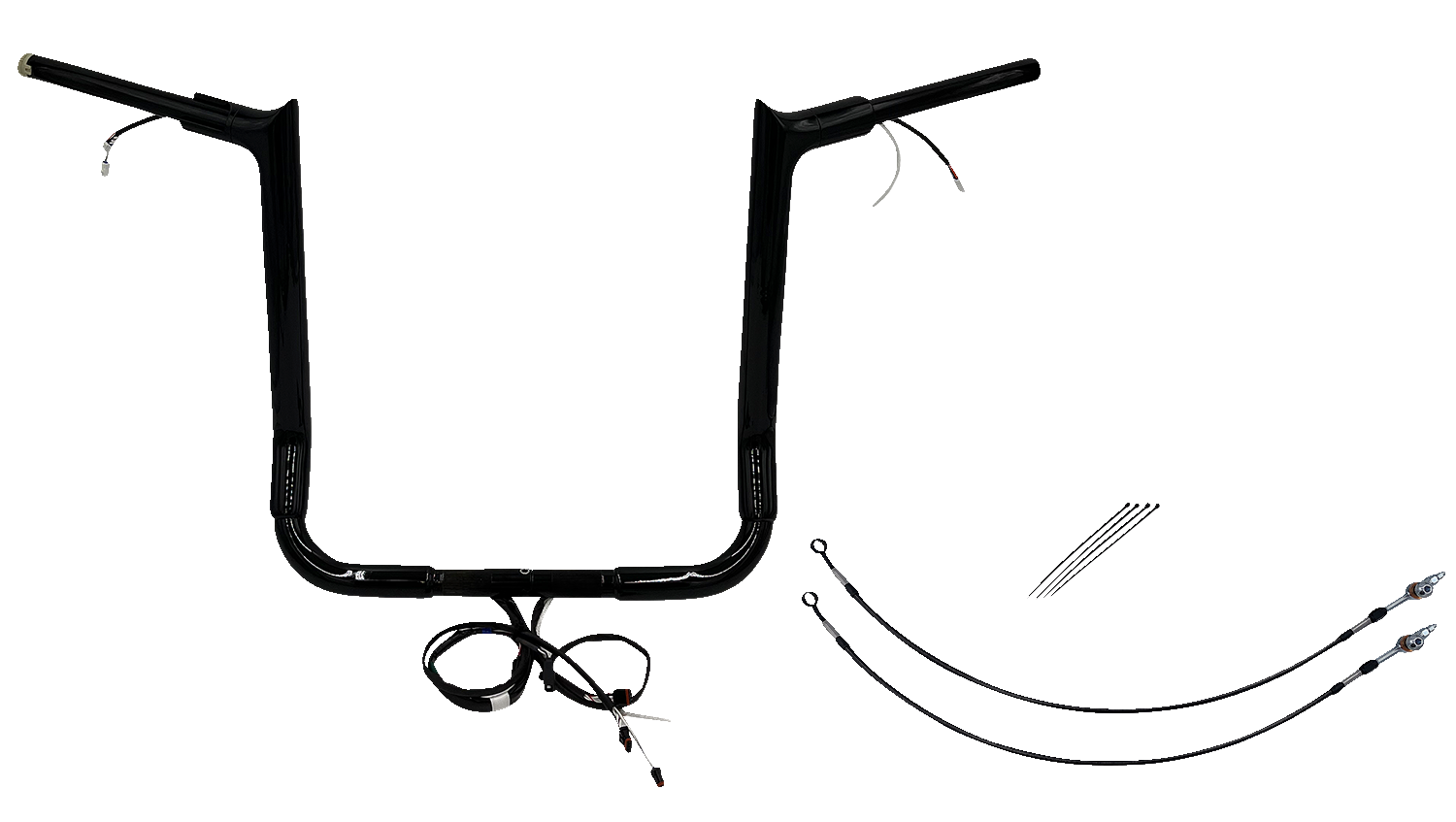 FAT BAGGERS INC. EZ Install Wired 1-1/2" Pointed Top Handlebar Kit - 16" - Black 802216-B