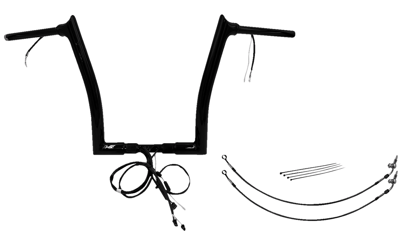 FAT BAGGERS INC. EZ Install Wired 1-1/2" Pointed Top Handlebar Kit - 14" - Black 801314-B